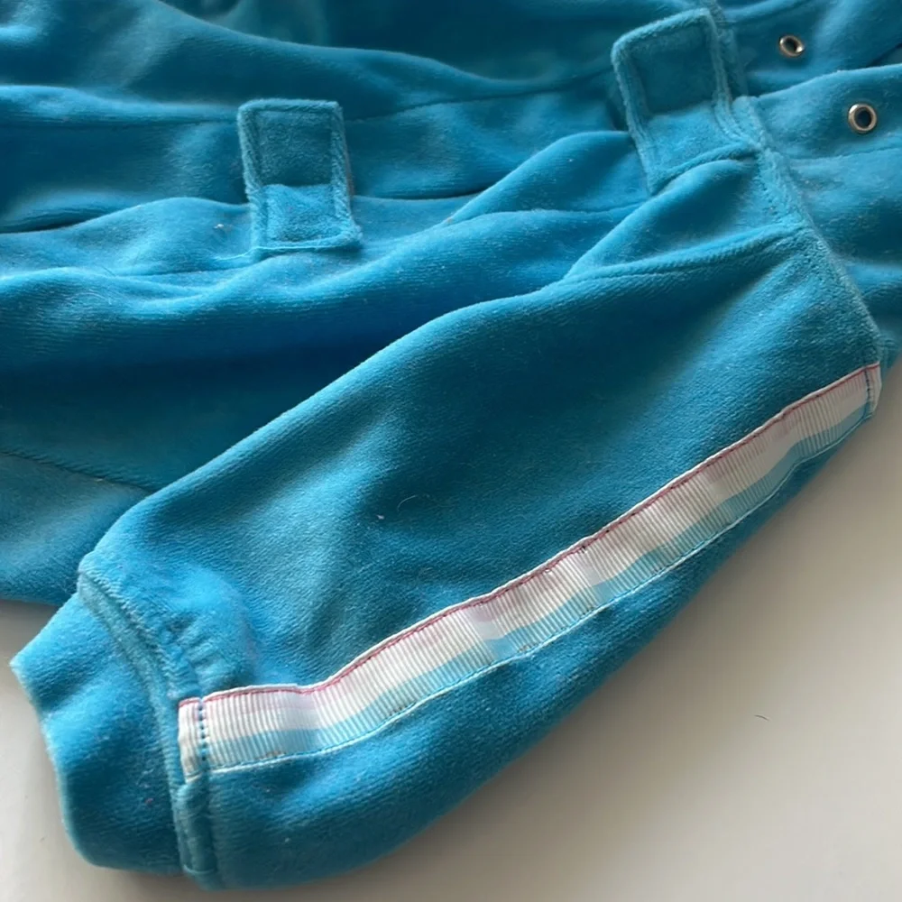 Dog Retro Jacket Turquoise Hooded